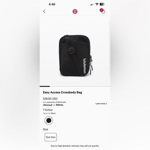 Easy access crossbody bag Lululemon